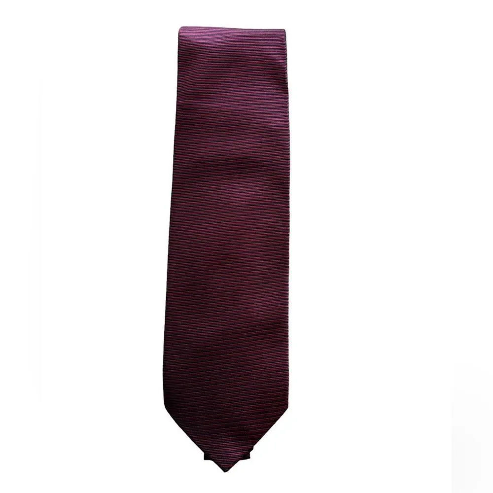 Daniel Cremieux Sevenfold 100% Silk Red Blue Tie Made in Italy